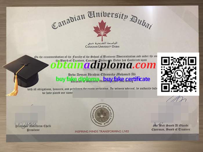 Canadian University Dubai diploma information and international university credential overview