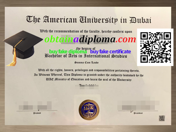 The American University in Dubai diploma information and international academic credential overview