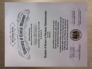 University of Central Missouri certificate displayed with professional academic design
