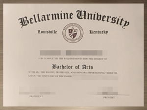 Process of Bellarmine University diploma.